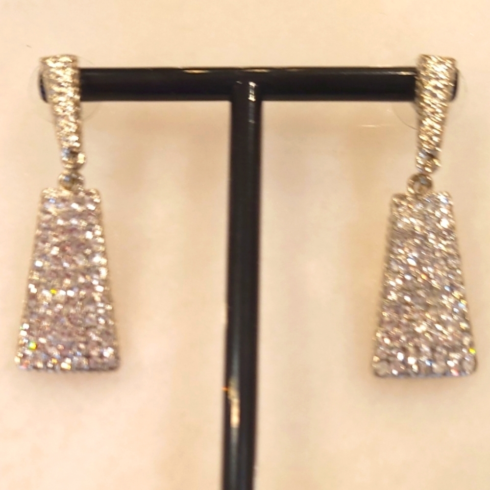 Sparkling Rhinestone Dangle Earrings NWT